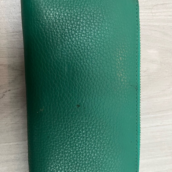 Green Leather large Tori Burch Wallet - Picture 3 of 5